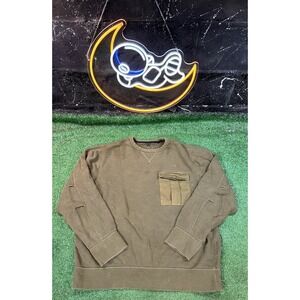Rag And Bone Airington Crewneck Pocket Sweatshirt Army Green Men's‎ Size XL